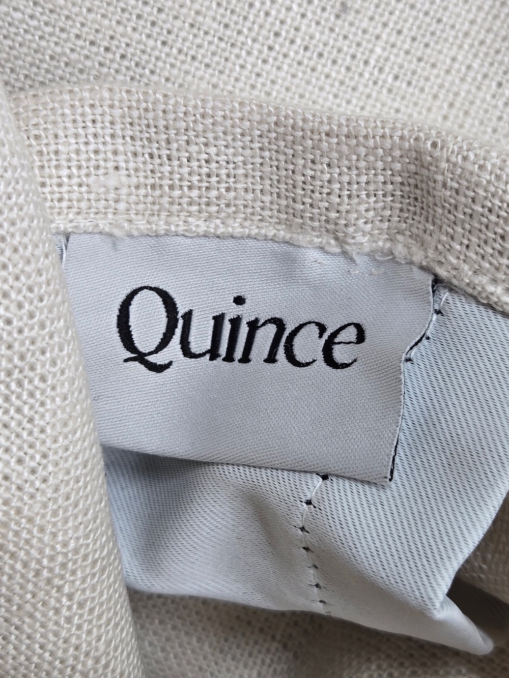 QUINCE Set Of 2 48x96 Heavyweight European Linen Blackout Curtains Sand 0224 - Picture 6 of 9